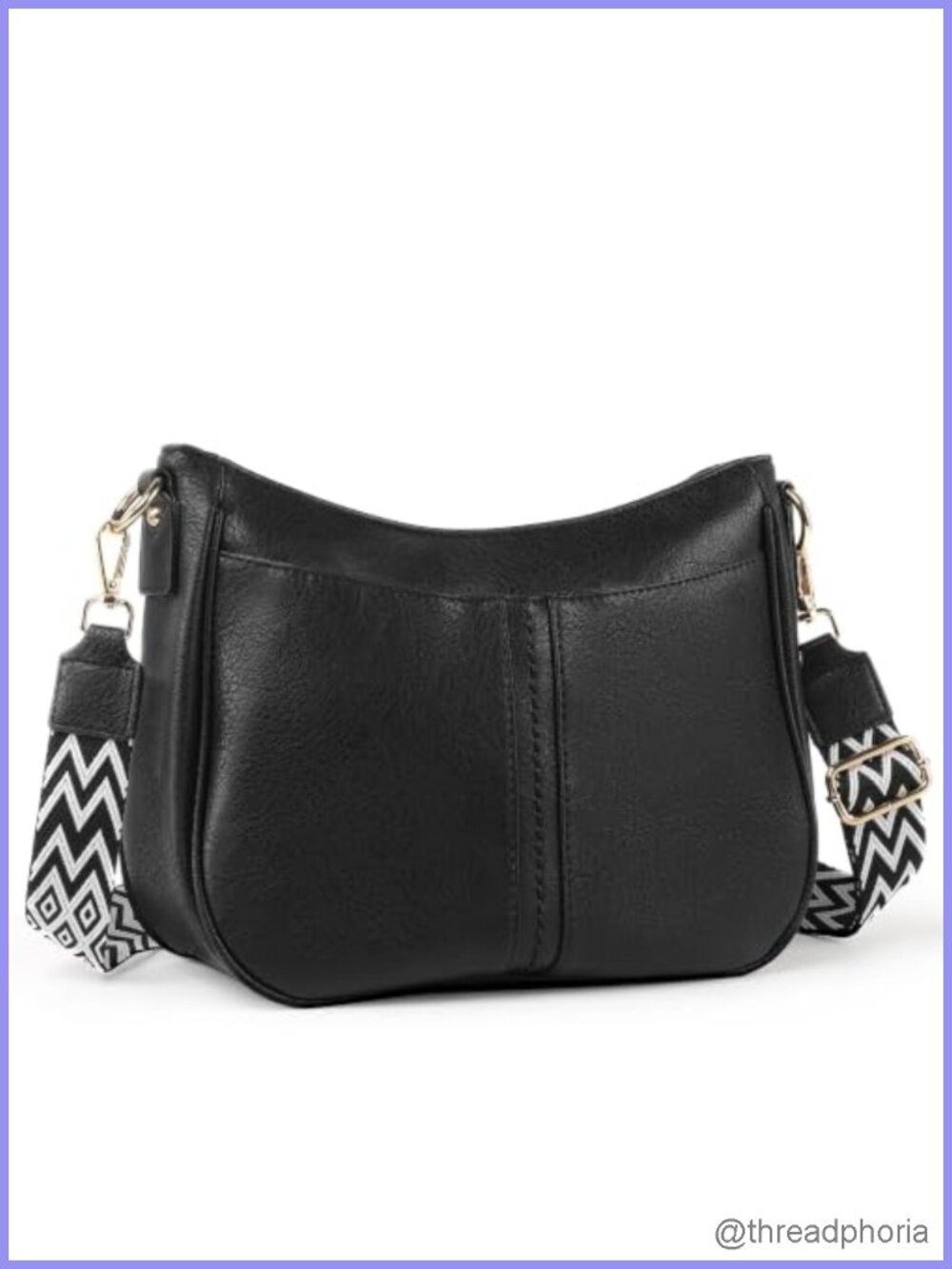 Vegan Leather Crossbody Bag Adjustable Strap Travel Purse